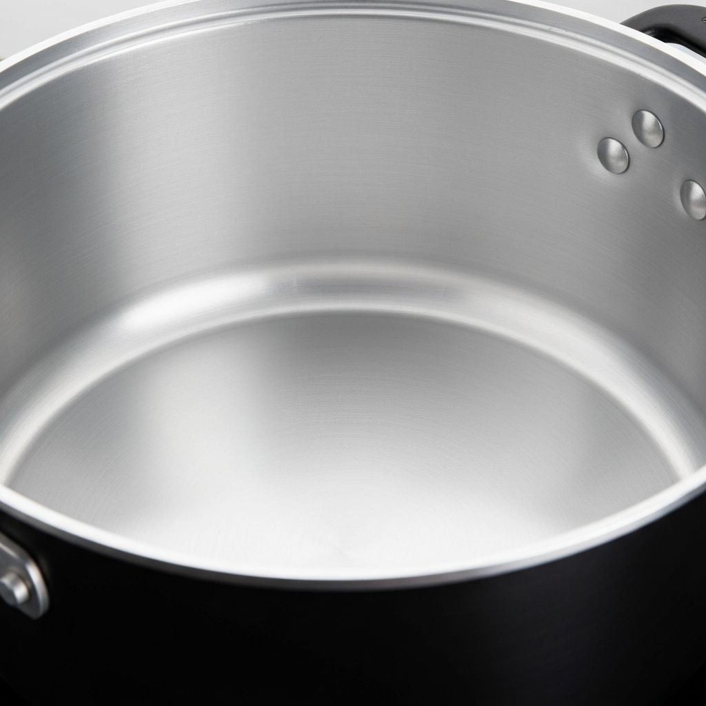 After cleaning - bright shiny restored Magnalite pot interior
